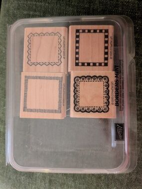 Stampin’ Up! Stitched Small Frames Rubber Stamp Set 4 1995 Craft Scrapbook Art